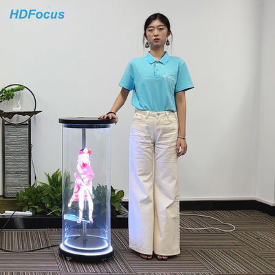 Mini 3D Holographic Projector Fan Splicing Cylindrical Hologram Fan Human Transparent Cabinet Solution Display Equipment