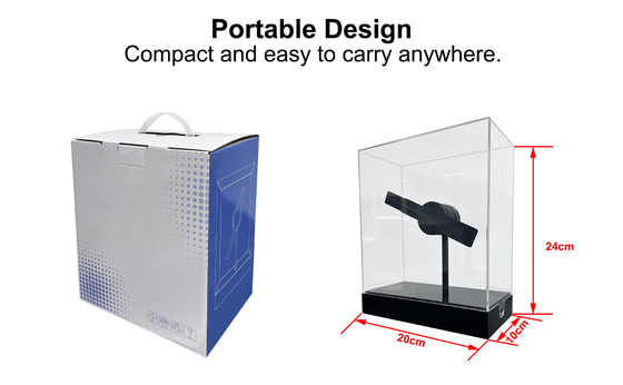 Rechargeable Mini Table Type Hologram Gift Advertising Display Equipment 3D Holographic Projector LED Fan for Toy and Gift Shops