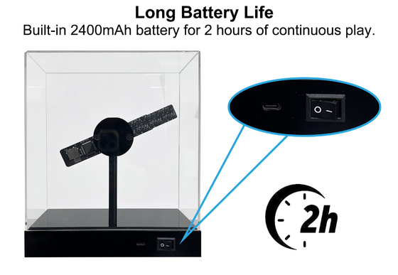 Rechargeable Mini Table Type Hologram Gift Advertising Display Equipment 3D Holographic Projector LED Fan for Toy and Gift Shops