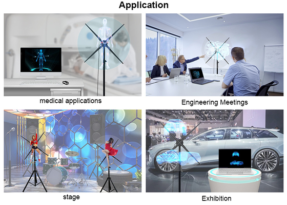 New Technology 100cm 3D LED Fan Hologram Hdmi-input Computer Hdmi-input Synchronized 3D LED Fan Wall Advertising Display