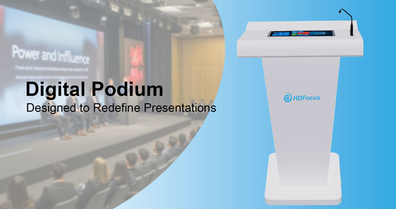 Best Price Smart LCD 21.5 Inch All-in-One Touch Screen Podium Kiosk with Mic and Speaker for Conference