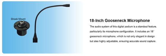 Best Price Smart LCD 21.5 Inch All-in-One Touch Screen Podium Kiosk with Mic and Speaker for Conference
