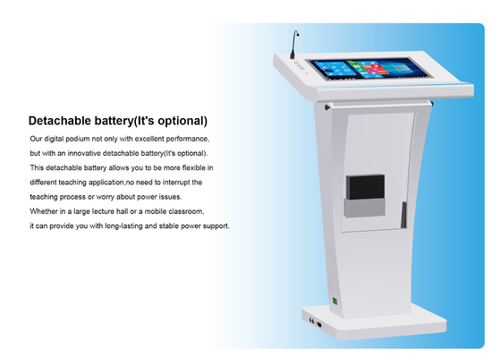 Best Price Smart LCD 21.5 Inch All-in-One Touch Screen Podium Kiosk with Mic and Speaker for Conference