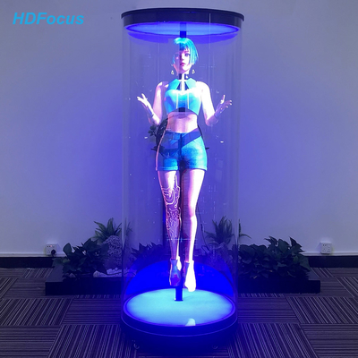 3D Hologram LED Fan Projector Splicing Cylindrical Hologram Human Cabinet Advertising Display