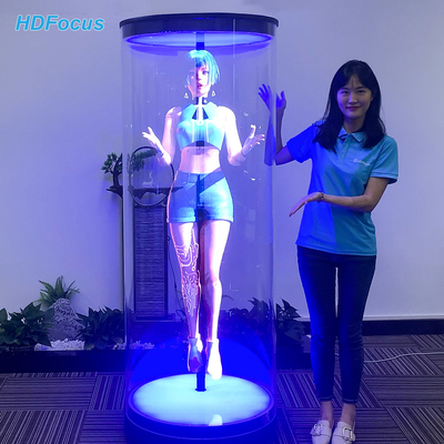 3D Hologram LED Fan Projector Splicing Cylindrical Hologram Human Cabinet Advertising Display