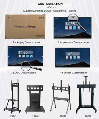 HDFocus OEM 55 65 75 85 86 100 110 Inch Interactive Flat Panel Multi Touch Screen Digital Whiteboard Smart Board for Education