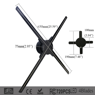 HDFocus 65cm 3d Hologram Advertising Fan Wifi Hologram Led Fan With HD Resolution