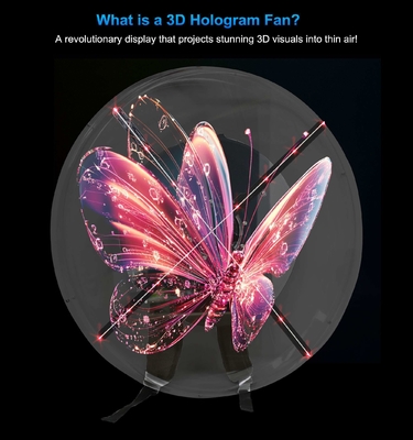 Newest 3d Hologram Fan Backpack  Led Fan 32cm 42cm 50cm 65cm for Advertisement  Hologram Projector Display Equipment for Event