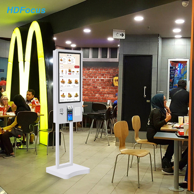 27-Inch Self-Service Fast Food Payment Kiosk Touch Screen Cinema Ticket Vending Machine With SDK Function