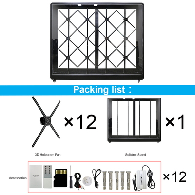 4x3 Outdoor 3d Holographic Splicing Display  Cabinet Projector Led Advertising 3d Hologram Fan Screen Sheet Metal Bracket