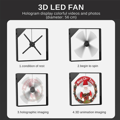 2025 New Products Full Hd Four Blades Spinning Holographic 3d Fan Led Display Alr Screen Motorized