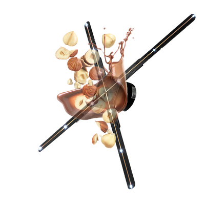Outdoor Advertising Floor Holographic Projection 3d Hologram Display Led Fan With Waterproof Cover