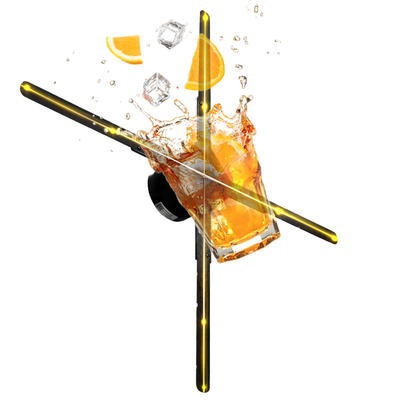 Outdoor Advertising Floor Holographic Projection 3d Hologram Display Led Fan With Waterproof Cover