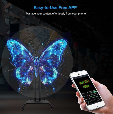 Large Size 150cm 3d Holographic Projector Display Hologram Led Fan With App Control