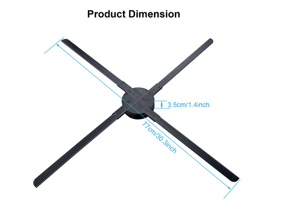 80cm 3D Hologram Projector Fan Wifi Advertising Display Logo Light APP or PC or Remote Control Holographic 3d Fan Projector