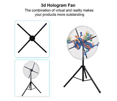80cm 3D Hologram Projector Fan Wifi Advertising Display Logo Light APP or PC or Remote Control Holographic 3d Fan Projector
