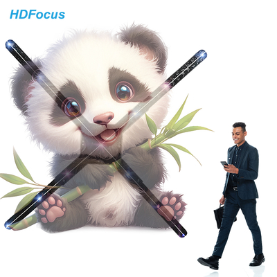 75CM 3D Hologram Fan for Indoor Advertising LED Holographic Display Projector with 360 Degree Floating Visual Effects