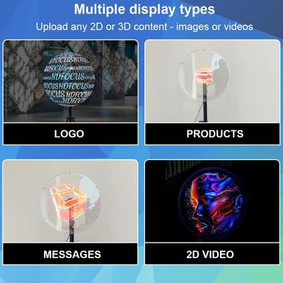 75CM 3D Hologram Fan for Indoor Advertising LED Holographic Display Projector with 360 Degree Floating Visual Effects