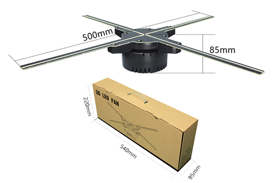 2024 New 3d Hologram Advertising Technology 50cm 4 Blades High-Resolution Display 3d Holographic Led Fan Hologram